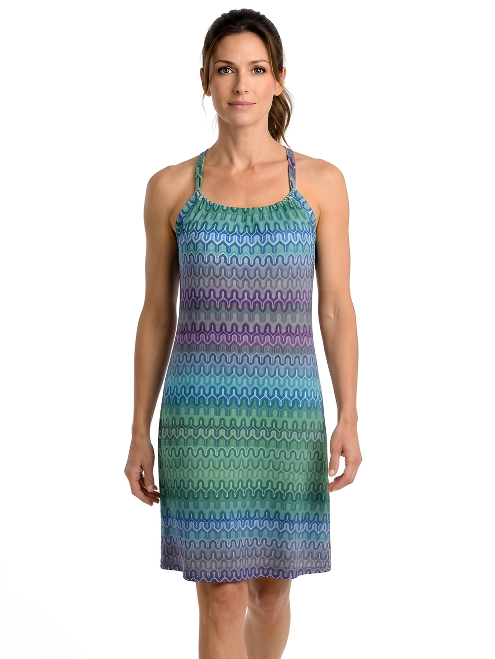 Prana Quinn Cool Green Ibiza Athletic Halter Dress Size L